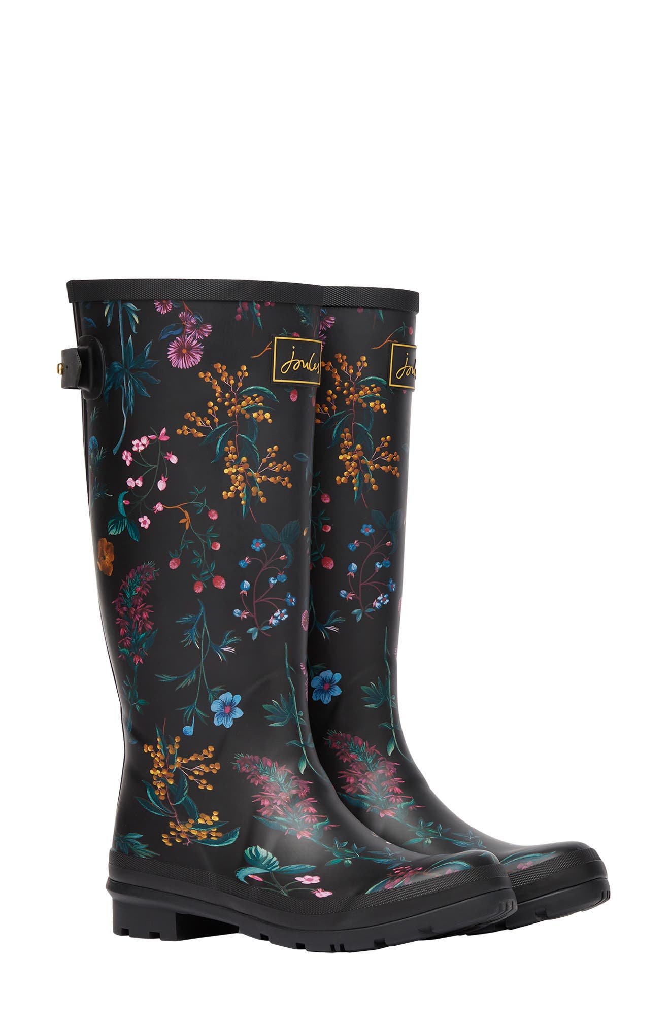 Joules Baby Girls Tall Printed Wellies White Stripe Floral 